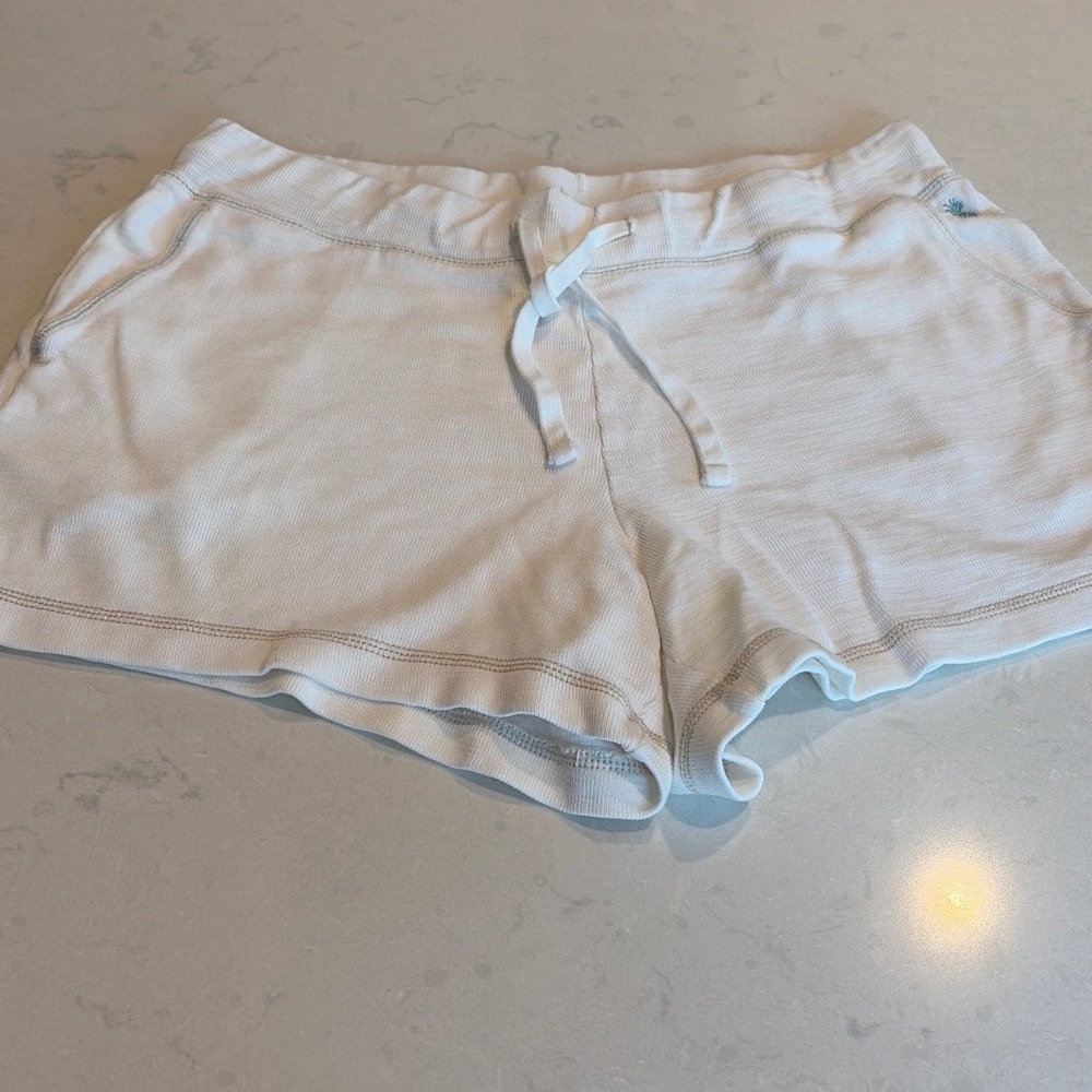 Tommy Bahama Lounge Shorts Womens Medium White Waffle Knit Coastal Beachy Sleep - Picture 3 of 8